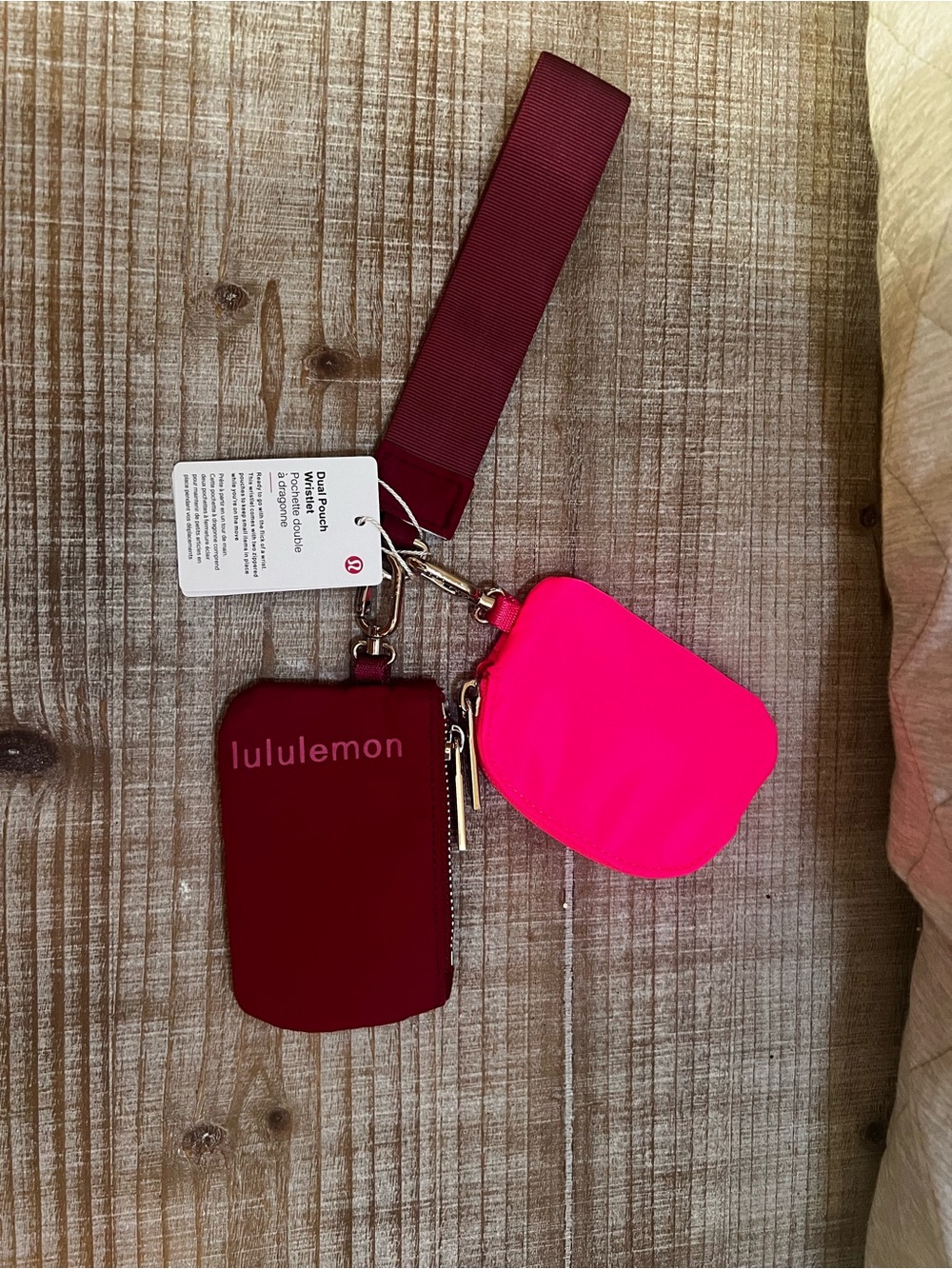 Lululemon athletica Two-Tone Mini Crossbody Pouch - Burgundy & Hot Pink - Picture 2 of 2